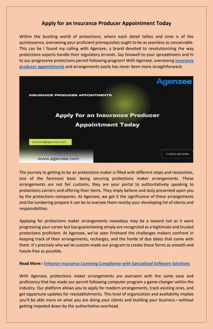 Benefits of Insurance Producer Appointments | PDF