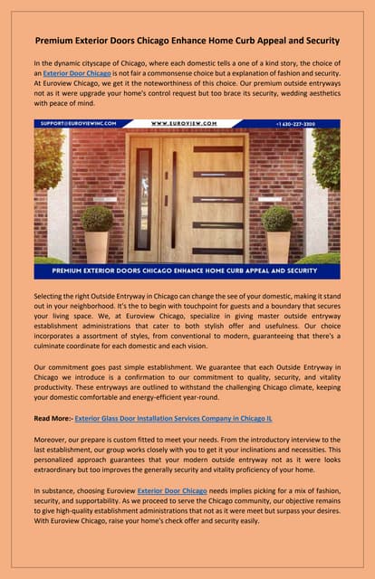 Find Exterior Doors in Chicago to Elevate Your Home's Look and Safety | PDF