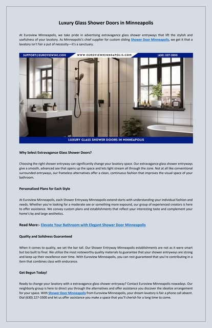 Expert Shower Door Services in Minneapolis | PDF