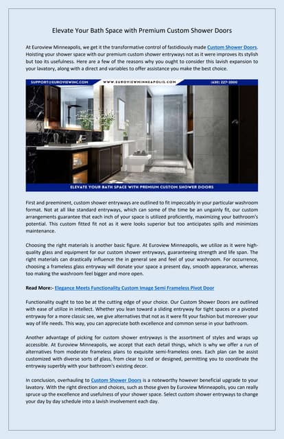 Enhance Your Bathroom with Custom Shower Doors | PDF