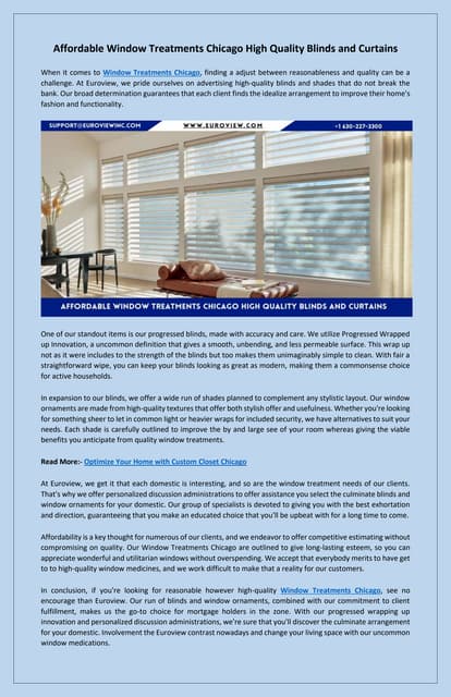 Professional Window Treatments Chicago Offering Free Consultations | PDF