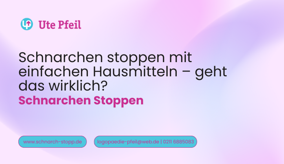 Schnarchen stoppen mit einfachen Hausmitteln – geht das wirklich?