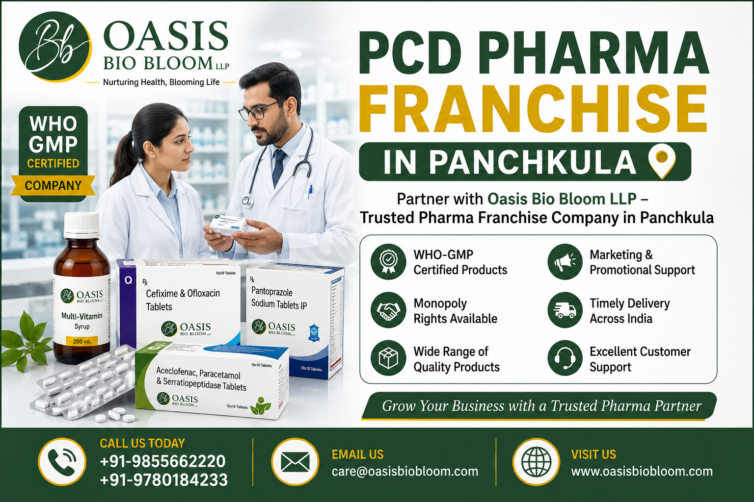 PCD Pharma Franchise in Panchkula | Oasis Bio Bloom LLP